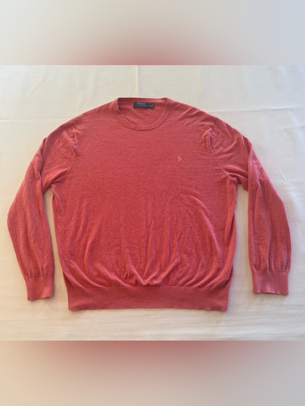 Polo Ralph Lauren Men's Heather Coral Cotton Cashmere Sweater XXL